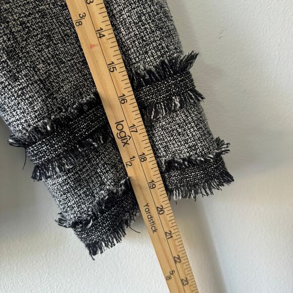 Vtg The Limited Blazer Womens Large Black Tweed Fringe Business Old Money Twee - Picture 7 of 10